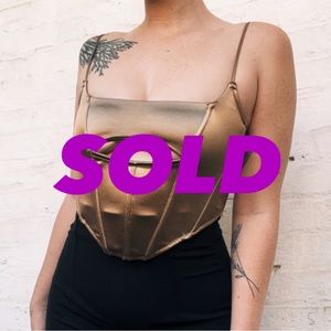 Urban Outfitters Out From Under Spitfire Sweettalk Corset Gold 

Size Small
